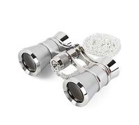 Aomekie Binocolo da Teatro Pieghevole 3X25 Teatro Occhiali con Collana a Catena in Metallo per Concerto Spettacolo Turismo(argento)