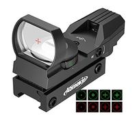 AOMEKIE Red DOT Softair Multi DOT Regolabile Luminosità Punto Illuminato 4 Reticles Green & Red Reflex Sight Tattico Mirino Accessori Ottica Riflesso Lente per 20mm/22mm Rail Prisma