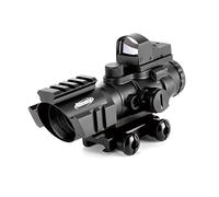 Aomekie Rifle Scope 4X32 e Red Dot Mirino Olografico Riflescopi set Combinato con Luminosità Regolabile Adatto per Guide Picatinny da 20 mm/22 mm