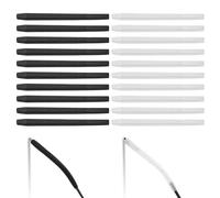 Aomhrek 20 Pares Antideslizantes Patillas Gafas Silicona, Patillas Gafas Antialergia Al Metal y Antidesgaste, Negro y Transparente Epuestos Gafas Patilla 2.5-5 mm