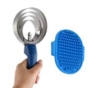 Aomhrek Kit 2 in 1: spazzola per cavalli e schiena per cani, cavalli, gatti, perfetto per la rimozione di peli e toelettatura