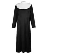 Aomig Adulto Uomo Suora Costume, Suora Costume per Adulti, 4PZ Vestito da Suora per uomo, Cappello, Cintura, Croce, Costume prete, Sorella Convento, Costumi in Maschera, Halloween, Carnevale, L