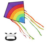 Aomig Aquilone per Bambini e Adulti, Arcobaleno Aquilone a Diamante con Lunghe Code, Facile da Volare, Colorato Arcobaleno Kites per Principianti, Spiaggia ed Estivi Giocattolo All'aperto(75x65cm)
