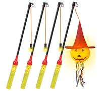 Aomig Bastone Lanterna, 4PCS LED Lanterna Bastone Elettrico, Pali Lanterne di Carta della Lanterna del Festival, Accessori Giocattoli Lanterne Adatto Processioni di San Martino Halloween