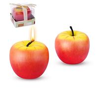 AOMIG Candele, 2 Pcs Candela di Mela Candele Natalizie Decorative, Candele Natalizie non Profumate, Set di Candele per Natale, Decorazione Casa, Festa, Esterni, Gastronomia (Rosso-Medio)