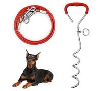 Aomig Cane Picchetto a Spirale, Picchetto a Vite per Cani, Ancoraggio a Terra per Cani con Guinzaglio, 3M/9.84FT, Cane da Picchetto per Impieghi Gravosi, Cane da Spirale in Metallo per Campeggio