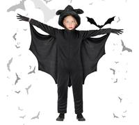Aomig Costume da Pipistrello per Bambini, Carnevale Costume Ali Bat, Mantello da Pipistrello, Costume da Pipistrellovampiro, Costumi Halloween Mantello Tuta Festa Cosplay di Pipistrello(M)