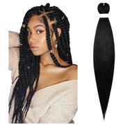 Aomig Extension per Treccie, Extension Treccine Africane Sintetica Braiding Hair, Jumbo Treccia Capelli Fibra Kanekalon Intrecciare per Ragazza Donna, Estensioni dei Capelli Ideali(Nero)