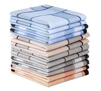 Aomig Fazzoletti da Uomo, 12 Pezzi Grandi in Cotone, 6 Colori Plaid, Idee Regalo, 40cm*40cm (Stile C)