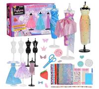 Aomig Kit di Design di Moda, 600+ Pcs Kit Moda da Cucito per Bambini, Fashion Kit Cucito per Arte e Artigianato Creativi per Ragazze, Kit Moda Cucito Fai da te Bambina Regalo Halloween, Natale 9 Anni