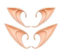 Aomig Orecchie da elfo, 2 paia di orecchie da elfo, per bambini e adulti, feste, elfi orecchie, cosplay, accessori per Halloween, carnevale, decorazioni per feste