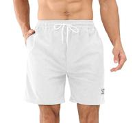 Aomig Pantaloncini Corti da Uomo in Velluto a Coste, Pantaloni Corti da Uomo alla Moda con Tasche Coulisse, Pantaloncini da Lavoro in Bianco