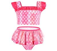 Aomig Set Bikini per Ragazze Due Pezzi, Costume da Bagno Bustier da Sirenetta con Balze, Fantasia Carina, Bikini Bambina Set con Top e Slip da Bagno per la Estate Spiaggia