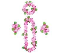 Aomig Set di Ghirlande Fiori Hawaiane, Colorate Collana Hawaiana Lei, 4 Pezzi Decorazioni per Feste Hawaiane, per Bambini, Adulti, Donne, Tema Hawaii Ghirlande Decorazion per Spiaggia Tropicale Feste