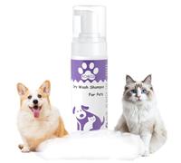 Aomig Shampoo per Lavaggio a Secco per Animali Domestici, Shampoo Senza Risciacquo per Cani e Gatti, Shampoo Antiodore, ingredienti naturali, Lavaggio Veloce Senza Acqua, Allevia Prurito, 150 ml