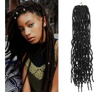 Aomig Twist Extension Capelli, 18 Pollice Crochet Braids per Donna - Passion Twist Treccine Africane, Sintetica Rasta Loks Nero