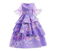 AOMIG Vestito Isabela Cosplay, Principessa Increspature Vestito con Collana, Braccialetto, Borsa e Squisita Confezione Regalo, per cosplay, Carnevale, Feste (110CM)