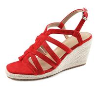 Aomigoct Sandali da donna con zeppa: nero 8 comode espadrillas casual da lavoro con zeppa - scarpe estive da donna per passeggiate all'aperto, Rosso, 7.5