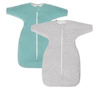 Aomloge PuppyPaws: sacco a pelo per bambini, 1,5 TOG, set da 2 pezzi, a maniche lunghe, in fibra di bambù, 3 - 6 mesi, chiusura lampo a due vie, Baby Wearable Blanke