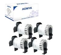 Aomya Confezione da 4 rotoli di carta compatibili BRO DK-2212 2-3/7 "x 50" (62 mm x 15,24 m) Continuo bianco Film etichette nastro con 4 cartucce riutilizzabili utilizzare per QL-700 QL570 QL710W QL800 QL810W QL1060N.. (4)