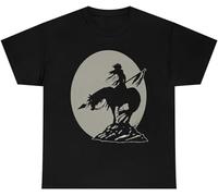 AOMZL T-shirt alla moda con scritta "End of the Trail", vintage, con motivo nativi americani, guerriero della fine del sentiero, nero, Nero , S
