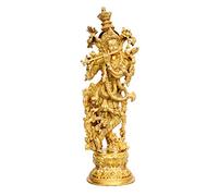 AONA Lord Murli Manohar Krishna Krishan - Statua in ottone Murti regalo e decorazione per la casa, misura grande, altezza 40,5 cm