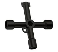 AONAT 4-Modi Chiave di Utility,Chiave Multifunzionale a 4 Vie,C-hiave Della Scatola Elettrica,C-hiave Multifunzionale di Utilità,per Elettrico Acqua Gas Metro Scatola Armadio Cabinet (Nero)