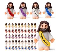 AONAT 50 Pezzi Mini statuette di Gesù, figure di Gesù bambino Mini Gesùs per Nascondere e Cercare Bomboniere religiose Scuola Domenicale Battesimo Regalo di Pasquadecorazioni pasquali