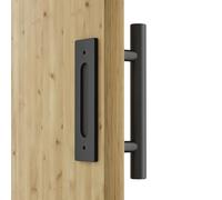AONAYIOA Maniglia per porta scorrevole, 24 cm, per porta del fienile in legno, porta dell'armadio, colore nero
