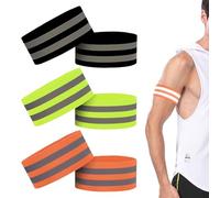 AONAYO Confezione da 6 mollette per pantaloni da bicicletta, pellicola riflettente, chiusura in velcro, protezione per pantaloni da bicicletta, nastro riflettente, adatto per jogging e abbigliamento