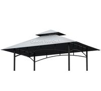 AONEAR - Copertura di ricambio per gazebo per barbecue, 1,5 x 2,3 m, copertura per tetto della tenda da barbecue a doppio livello, adatta per modello L-GG001PST-F (grigio)