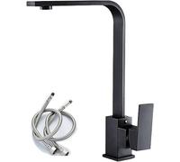 AONEDAY Rubinetto da cucina, rubinetto per lavello da cucina, girevole a 360 gradi, miscelatore per lavello da cucina ad alta pressione con erogatore alto, miscelatore a leva singola (Nero
