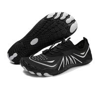 AONEGOLD Scarpe da Acqua Mare Donna Uomo Rapida Asciugatura Scarpe da Scoglio Leggero Acquatiche Barefoot Shoes per Spiaggia Surf Immersione Piscina (Bianco Nero,37EU)