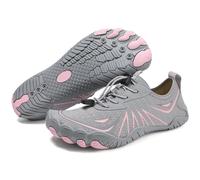 AONEGOLD Scarpe da Acqua Mare Donna Uomo Rapida Asciugatura Scarpe da Scoglio Leggero Acquatiche Barefoot Shoes per Spiaggia Surf Immersione Piscina (Rosa Grigio,46EU)
