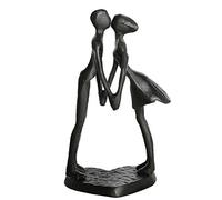 Aoneky Statuetta di Coppia in Ferro - Scultura Moderna Donna Uomo - Regalo per Natale Anniversario dell Matrimonio, Nozze - Decorazione per Casa, Ornamento Artigianale (Bacio)