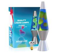 AONESY Lampada da lavaggio 37cm Blu scuro Liquido e cera gialla Lampada da lavaggio per bambini Luce colorata Regalo di Natale Compleanno