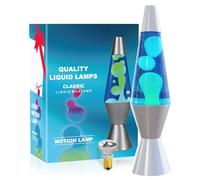 AONESY Lampada da lavaggio 37cm luce d'acqua blu bianco cera Lampada da lavaggio Bambini Luce notturna Luce colorata Regalo di Natale Compleanno