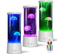 AONESY Lampada Meduse Lampada Lava Meduse Acquario Notturna Telecomando Jellyfish Lamp Lampada a LED con 17 Colori Cangianti, USB Lampada da Tavolo per L'umore, per Casa, Ufficio, Hotel, Bianco