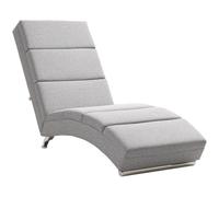 AONETIGER HOMCOM - Sedia reclinabile, imbottita, effetto lino, gambe in acciaio, per soggiorno, colore: grigio chiaro