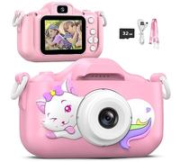 AONISE Macchina Fotografica Bambini, Regalo Bambina/Bambino dai 3 ai 12 anni, Fotocamera Bambini selfie, 32 GB, Videoregistratore HD 1080P, Regalo di Natale/regalo di compleanno/Giochi Bambini