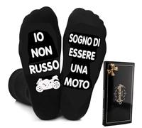 AONVEKI Regalo Uomo Natale, Calzini Uomo Divertenti, Idee Regalo Uomo Papà Compleanno, Regalo Divertenti per Uomo Papa Nonno Marito Regali Moto