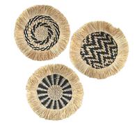 AONYAYBM 3 Pezzi Cestino da Parete Boho, Decorazione da Appendere Alla Parete in Rattan, Arazzo Piatto Rotondo Intrecciato Arte della Parete Cerchio Intrecciato Decorazione da Parete, Cestini da(#1)