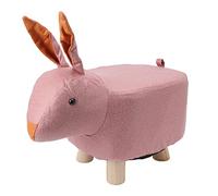 AONYAYBM Poggiapiedi, Ottomana per Bambini, Sgabello a Forma di Animale dei Cartoni Animati per Bambini Casa Soggiorno Simpatico Poggiapiedi in Legno per Cortile della Sala Giochi,(Coniglio rosa)
