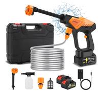 AOODIL Idropulitrice a Batteria, 1200 PSI Idropulitrice Portatile con 6 In 1 Ugello e Tubo da 5M, Lavatrice Senza Fili per Auto, Giardino, Terrazza, Prato e Irrigazione