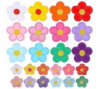 AOODUERL 24 pezzi Toppe Termoadesive, Toppa Ricamata Termoadesiva fiori di girasoleToppe per Vestiti di Cucito, Toppe Termoadesive Bambini Adulti per Giubbotti, Jeans, Giacche, Maglietta, Toppa