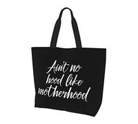 AOOEDM Ain'T No Hood Like Motherhood Borsa per la spesa riutilizzabile in tela da donna