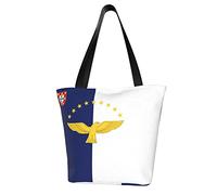 AOOEDM Bandiera delle Azzorre Borsa della spesa riutilizzabile Borsa della spesa Borsa a tracolla casual Borsa a mano per uomo Donna Borsa da mercato ecologica Borsa da spiaggia Borsa da viaggio