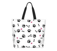 AOOEDM Borsa a tracolla grande da donna con motivo A di cane e cuore rosso, ideale per il tempo libero, con tasca interna, riutilizzabile e adatta anche per lo shopping.
