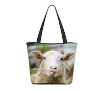 AOOEDM Borsa della spesa da donna con ritratto di pecore divertenti animali 13x11x7 pollici.Il regalo perfetto per San Valentino.È il miglior regalo di San Valentino per mamma, figlia, moglie, ecc.