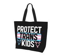 AOOEDM Borsa della spesa riutilizzabile in tela da donna Protect Trans Kids
